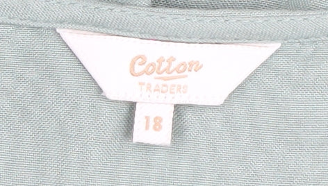 Cotton Traders Women's Green Blouse - Size 18