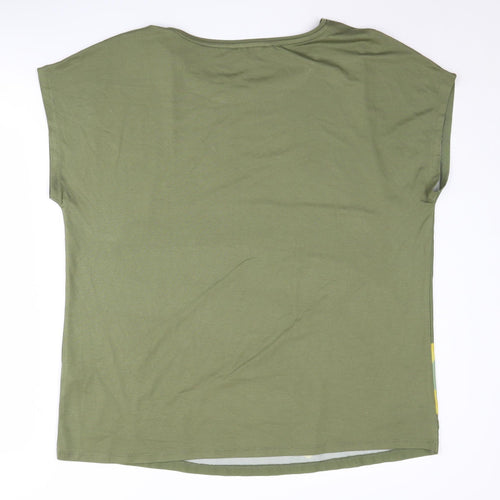 Bonmarché Women's Green Floral Short Sleeve Top