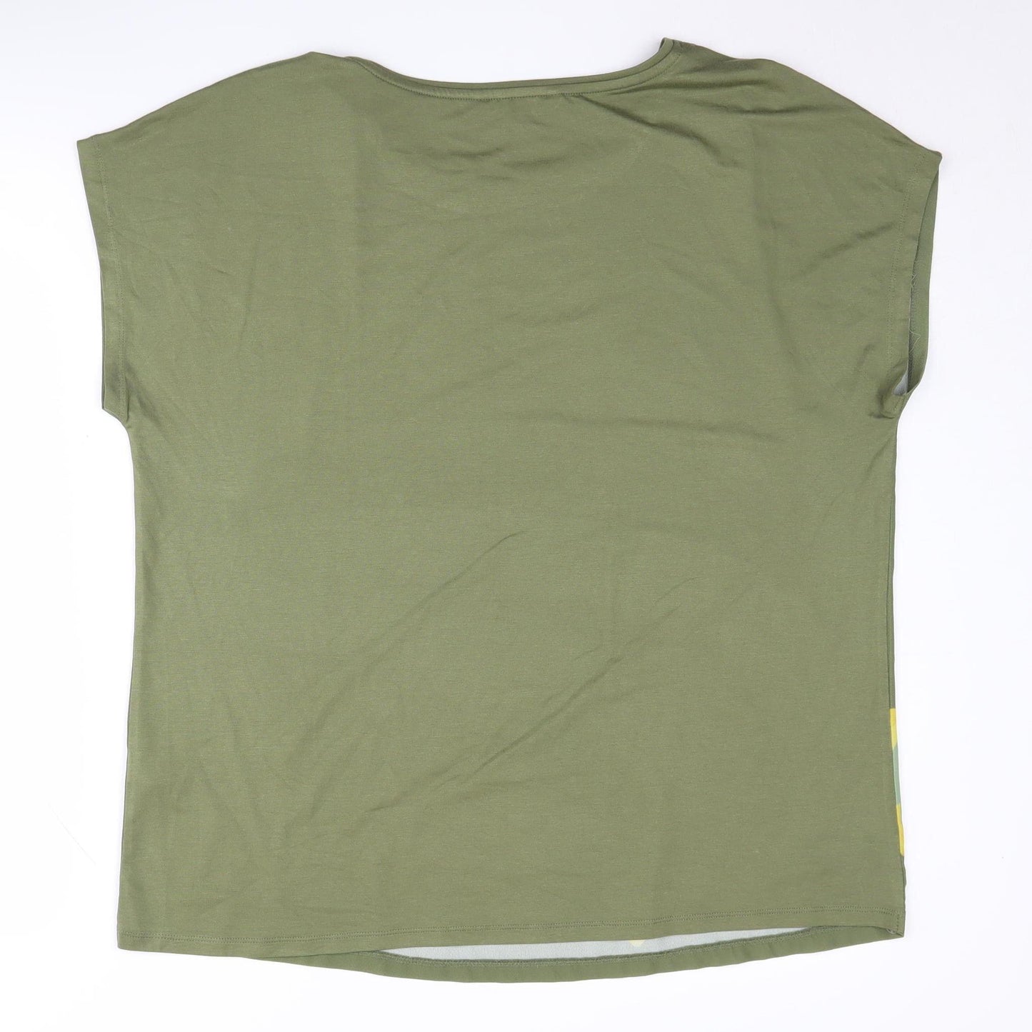 Bonmarché Women's Green Floral Short Sleeve Top