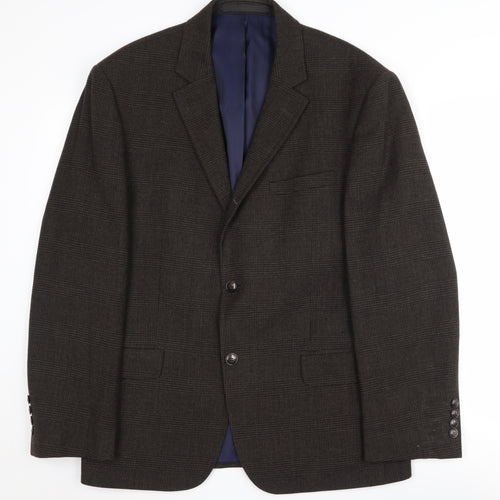 Marks and Spencer Men's Brown Check Blazer, 40S