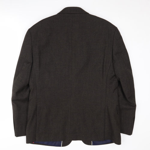 Marks and Spencer Men's Brown Check Blazer, 40S