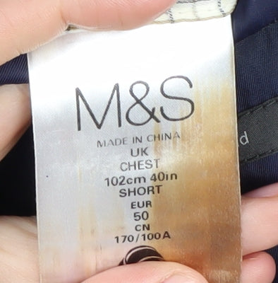 Marks and Spencer Men's Brown Check Blazer, 40S