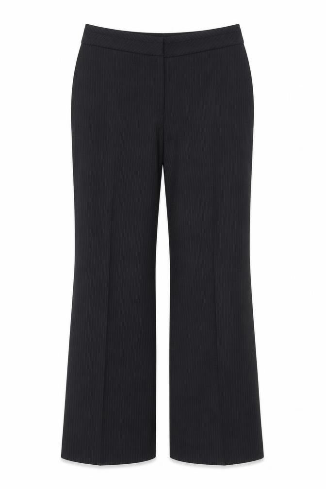 Front view of Autonomy Women's Black Striped Trousers, size 8