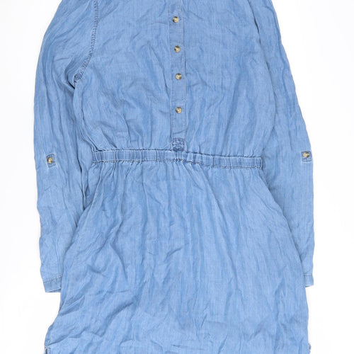 Avenue Women's Blue Shirt Dress Size 10, Collared Style