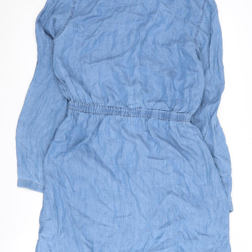 Avenue Women's Blue Shirt Dress Size 10, Collared Style