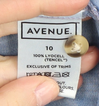 Avenue Women's Blue Shirt Dress Size 10, Collared Style