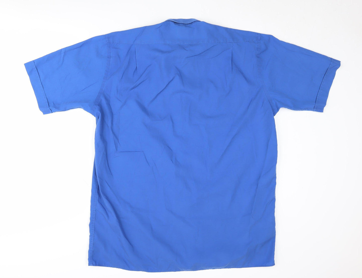 Reliant Men's Blue Short Sleeve Casual Button-Up Shirt