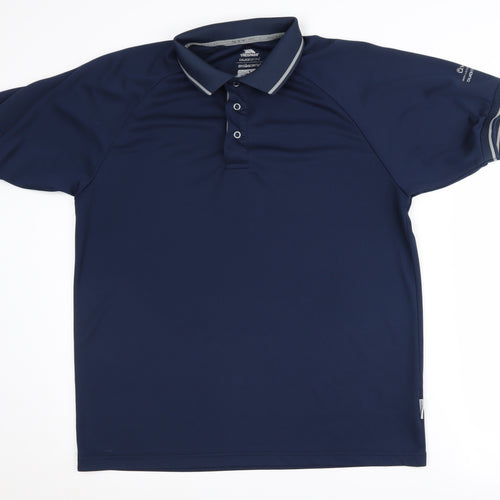 Trespass Men's Blue Polo Shirt L with Moisture Wicking