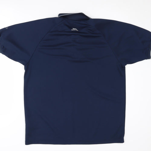 Trespass Men's Blue Polo Shirt L with Moisture Wicking