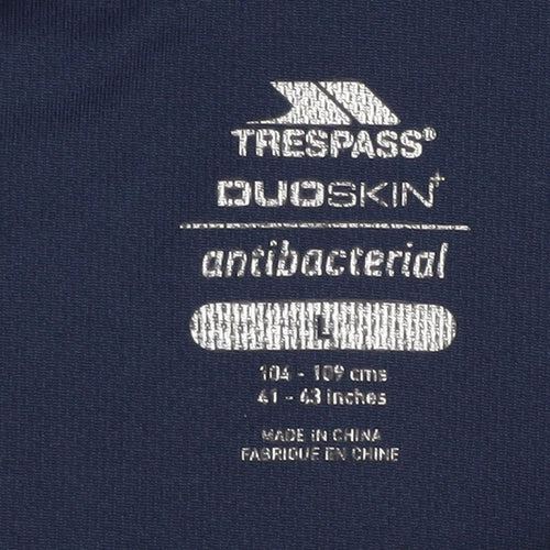 Trespass Men's Blue Polo Shirt L with Moisture Wicking