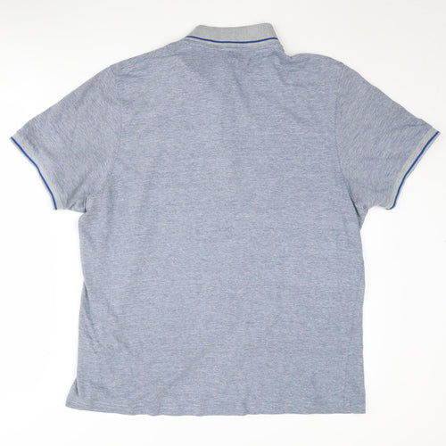 Petroleum Men's Blue XL Striped Cotton Polo