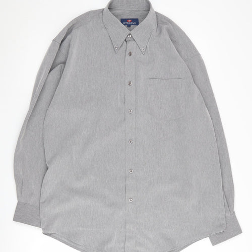Petroleum Men's Grey Button-Up Long Sleeve Shirt - L