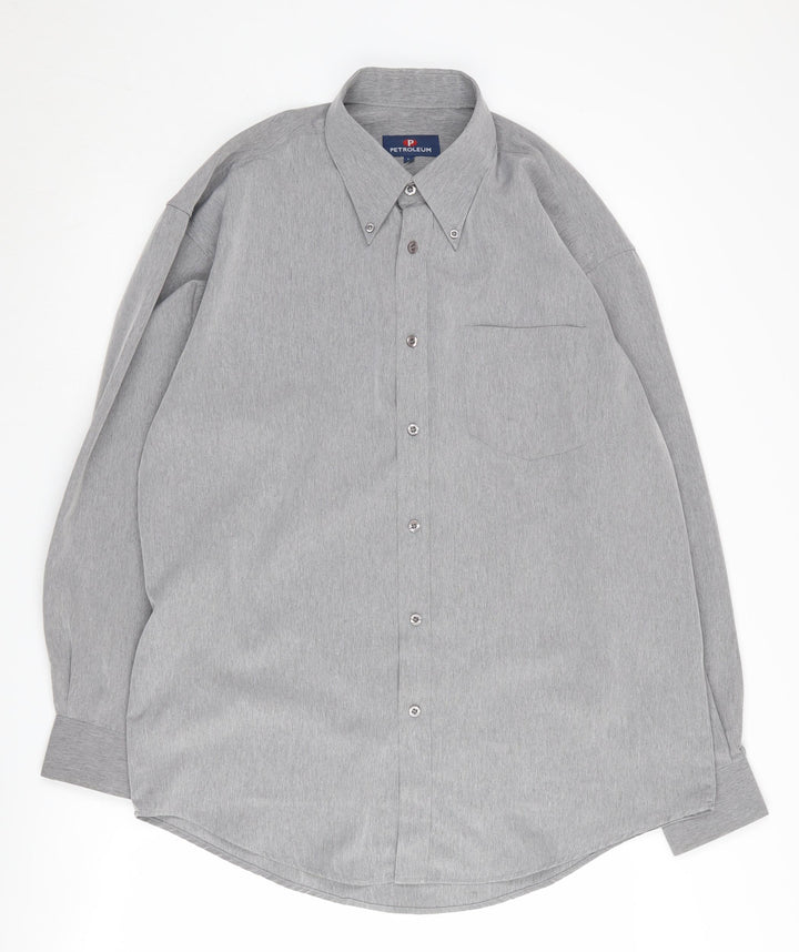 Petroleum Men's Grey Button-Up Long Sleeve Shirt - L