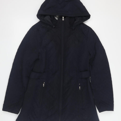 Cambridge Women's Black Quilted Hooded Jacket M