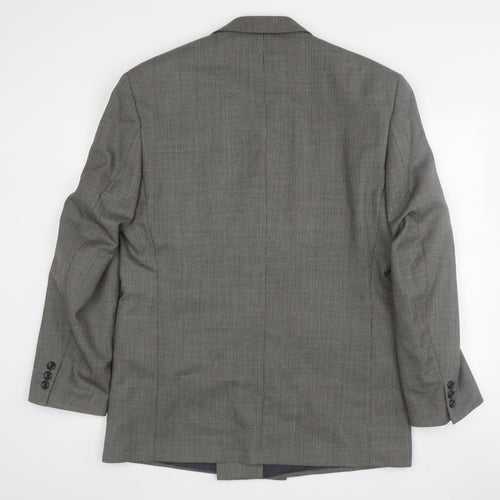 Debenhams Grey Wool Blazer, Size L, Classic Style