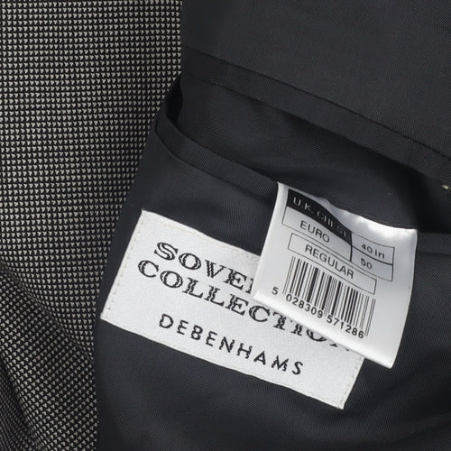 Debenhams Grey Wool Blazer, Size L, Classic Style