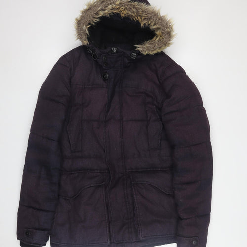 Next Women's Black Puffer Jacket S with Hood