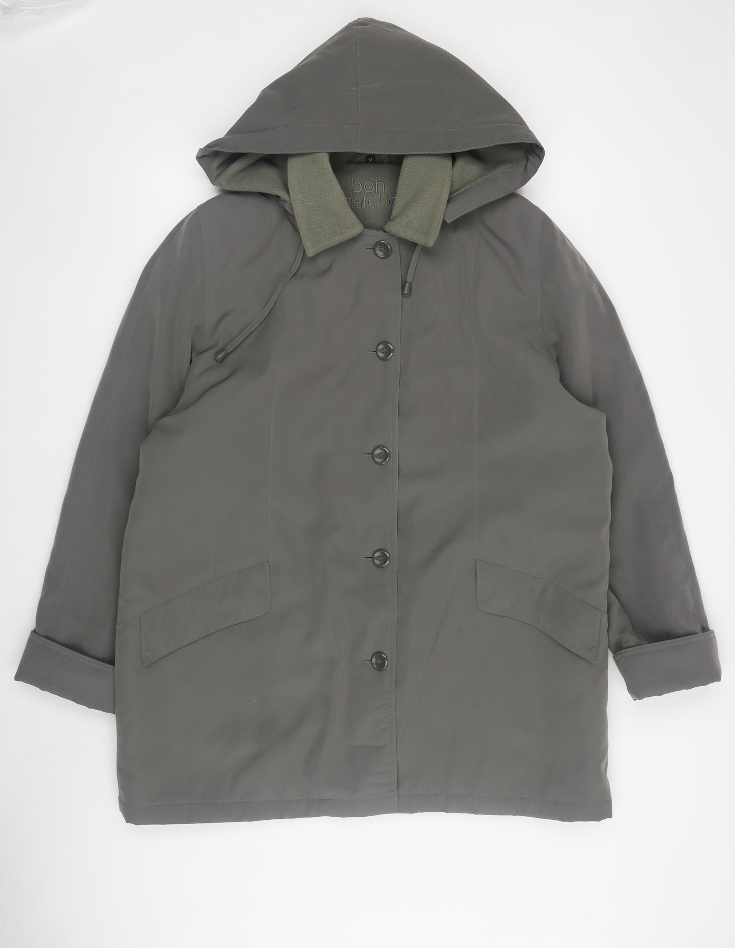 Bonmarché Women's Green Hooded Parka Coat Size M