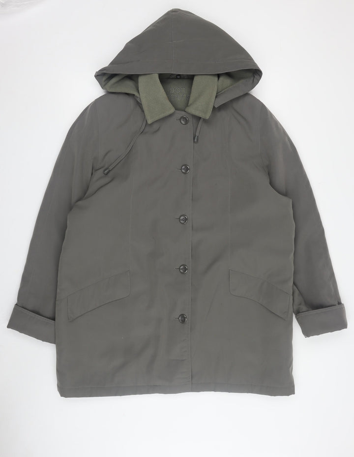 Bonmarché Women's Green Hooded Parka Coat Size M