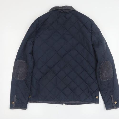Jack Wills Women's Blue Quilted Jacket Size 10 - Casual Style