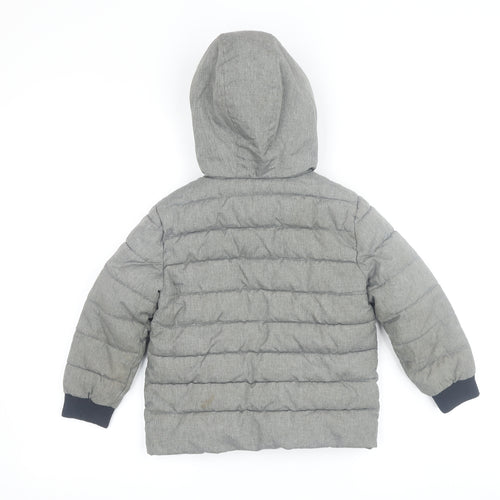 Boys Grey Batman Puffer Jacket 3-4 Years Hooded Winter