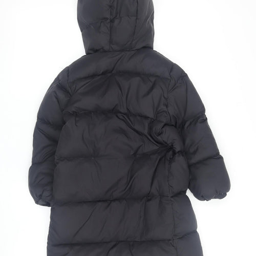 Zara Girls Black Puffer Jacket Size 7 Hooded Winter Coat