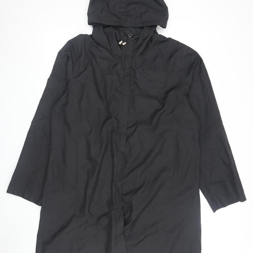 BHS Women's Black Rain Coat Size 18, Hooded & Waterproof