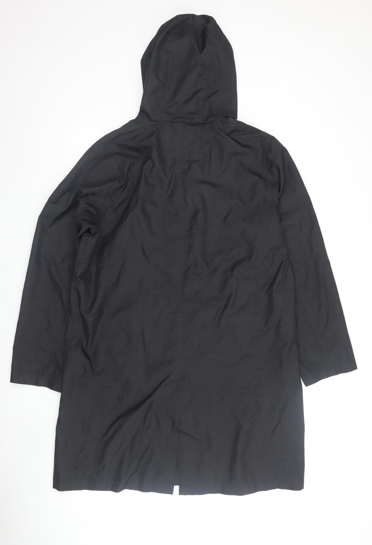BHS Women's Black Rain Coat Size 18, Hooded & Waterproof