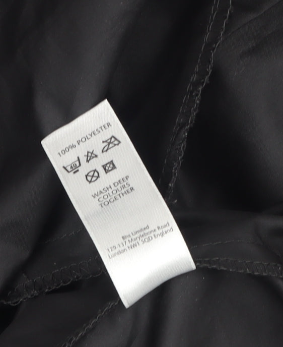 BHS Women's Black Rain Coat Size 18, Hooded & Waterproof