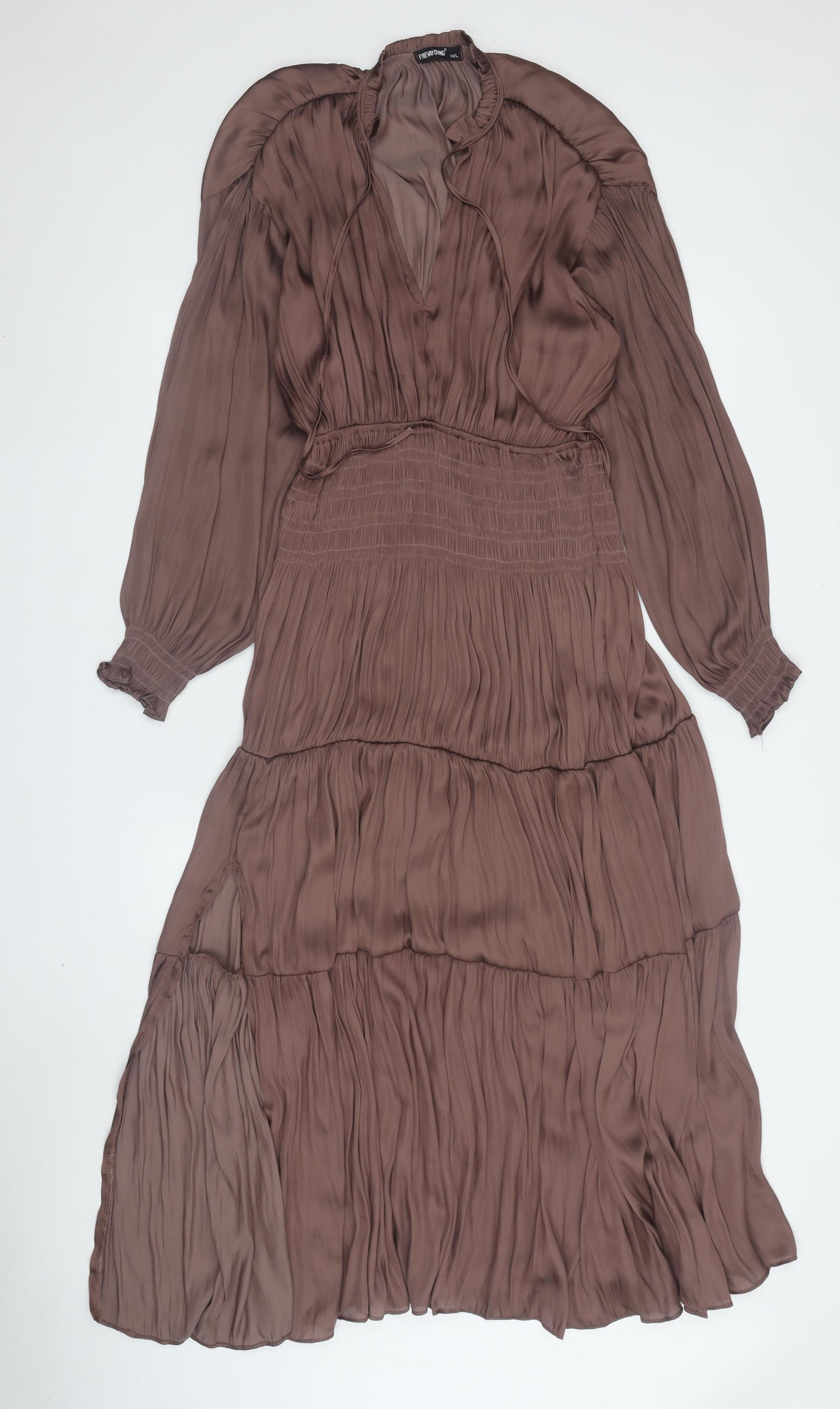 FOREVAYOUNG Women's Brown Long Sleeve Dress