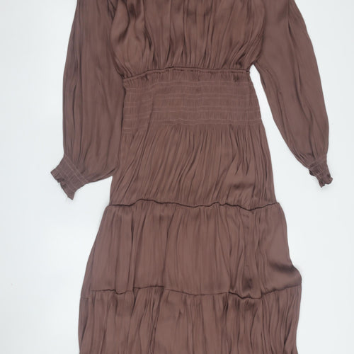 FOREVAYOUNG Women's Brown Long Sleeve Dress