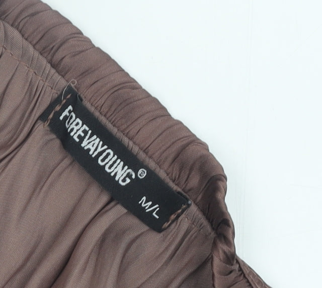 FOREVAYOUNG Women's Brown Long Sleeve Dress