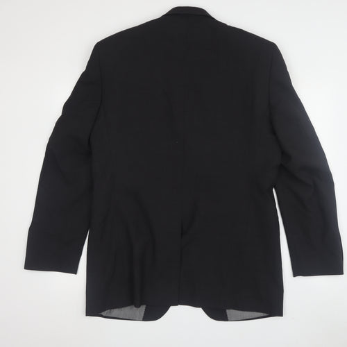 Hasp Men's Black Suit Jacket 40R Wool Blend