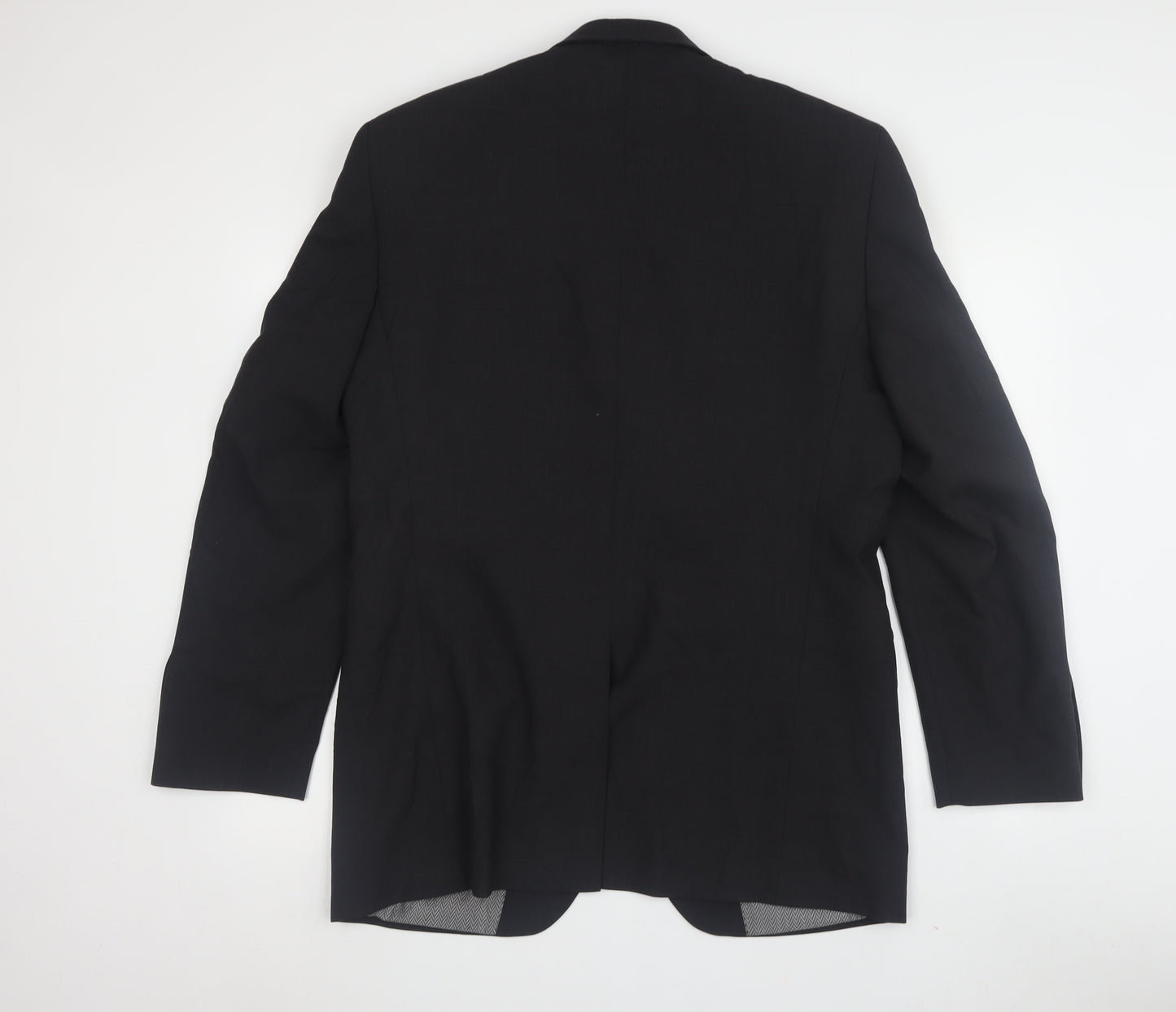 Hasp Men's Black Suit Jacket 40R Wool Blend
