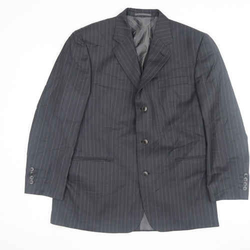 Pierre Cardin Men's Grey Striped Blazer 40S