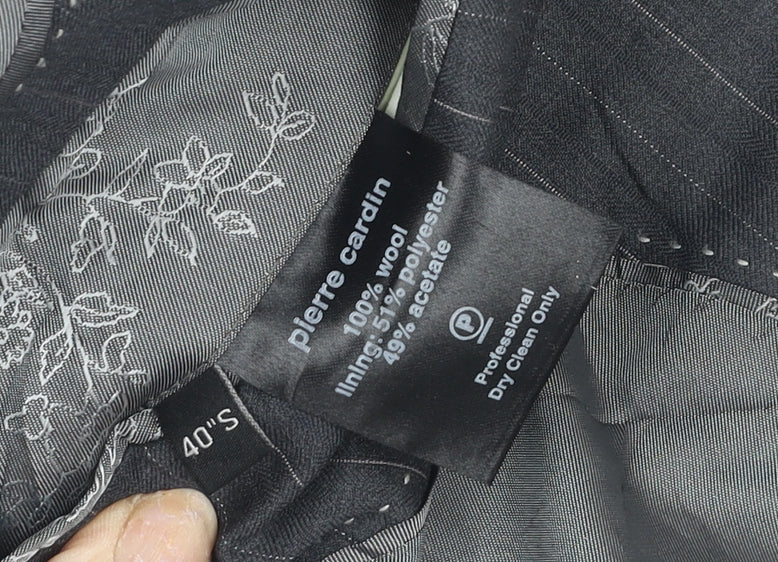 Pierre Cardin Men's Grey Striped Blazer 40S