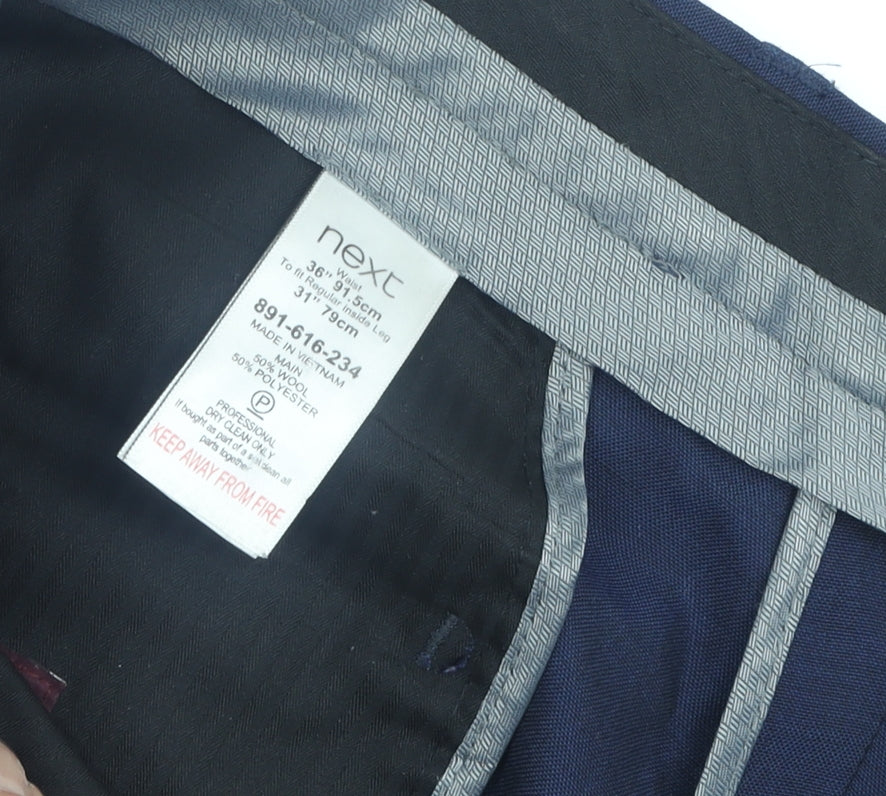 Next Men's Blue Dress Pants, Size 36W x 31L, Regular Fit
