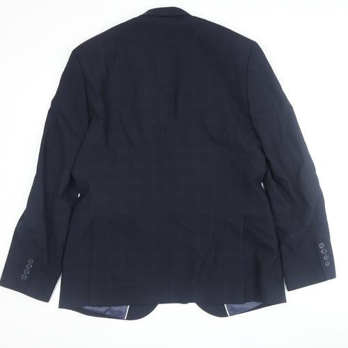 Marks and Spencer Men's Blue Check Blazer 40R
