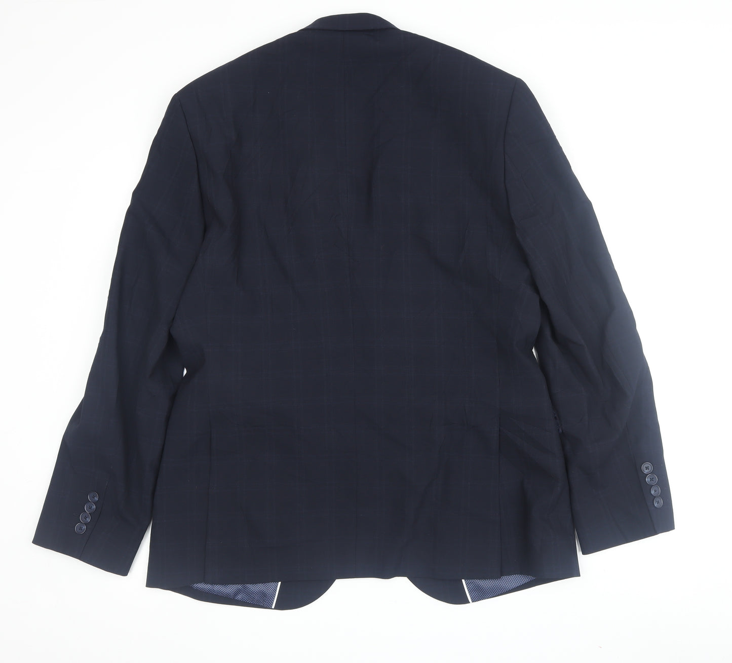 Marks and Spencer Men's Blue Check Blazer 40R