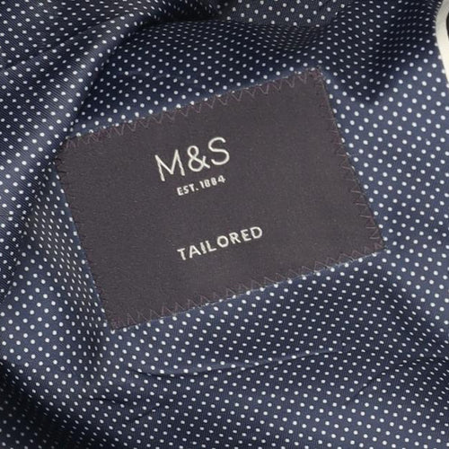 Marks and Spencer Men's Blue Check Blazer 40R