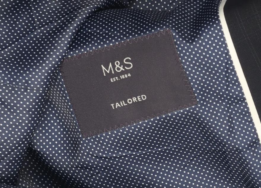 Marks and Spencer Men's Blue Check Blazer 40R
