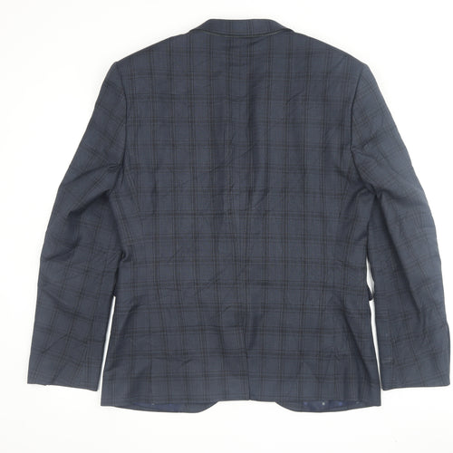 Next Men's Blue Check Blazer, 40S, Formal