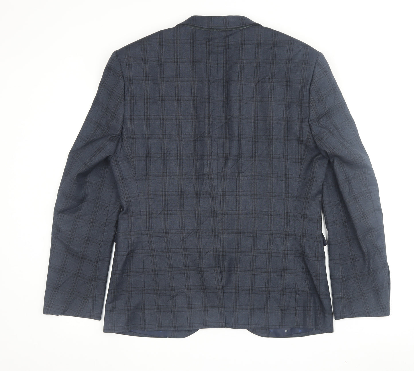 Next Men's Blue Check Blazer, 40S, Formal