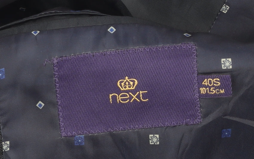 Next Men's Blue Check Blazer, 40S, Formal