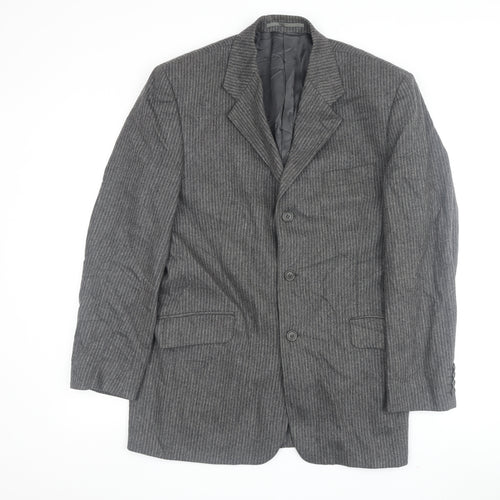 Salvatore Giovanni Men's Grey Wool Blazer, Size 40R