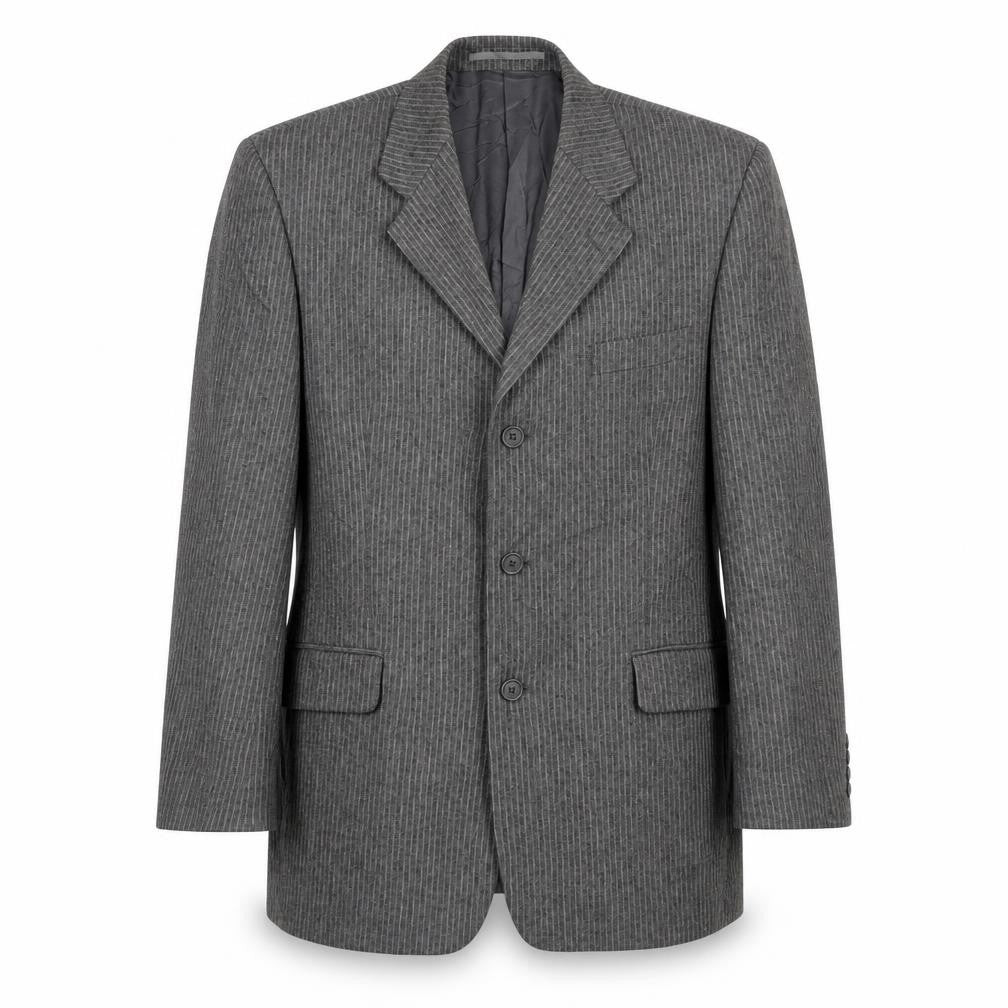 Front view of Salvatore Giovanni Men's Grey Wool Blazer, size 40R