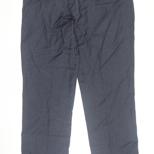 F&F Men's Grey Dress Pants, Size L, 100% Wool