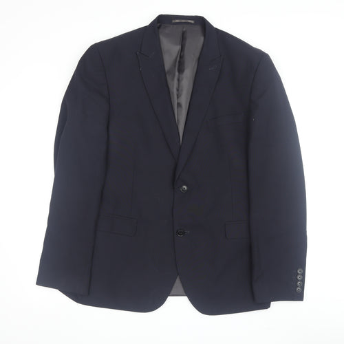Next Men's Navy Suit Jacket Slim Fit, 44R, Formal