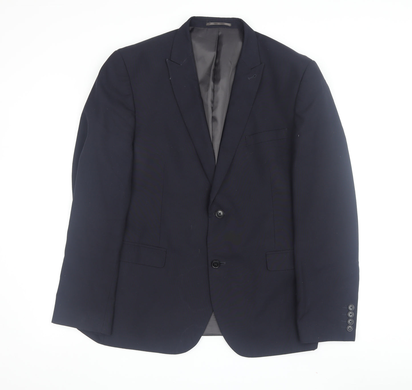 Next Men's Navy Suit Jacket Slim Fit, 44R, Formal