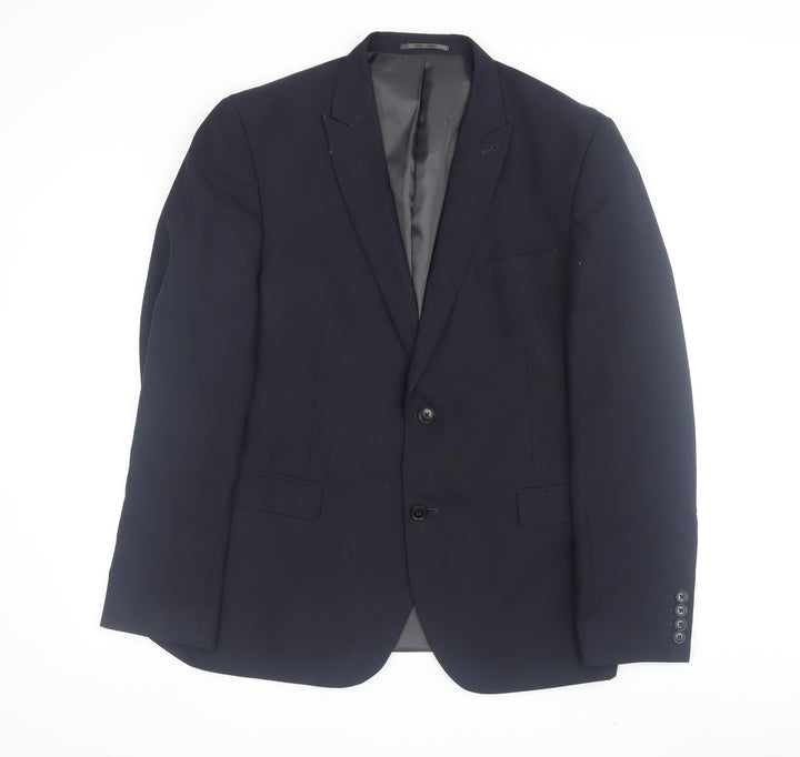 Next Men's Navy Suit Jacket Slim Fit, 44R, Formal